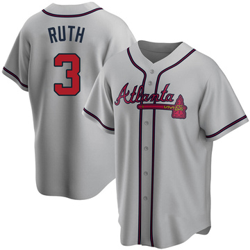 Kooy Babe Ruth #3 Boston Braves Baseball Jersey Men Throwback