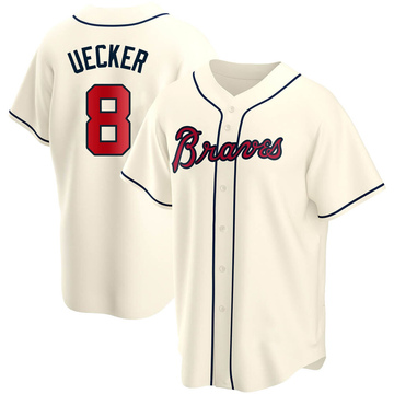 AA+ 8 multiple Bob Uecker jersey,throwback Braves home white cooperstown  authentic Jersey,custom sale men baseball free