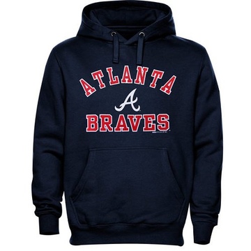 Braves Store 1 Core Men's Hooded Performance Sweatshirt - RKjPDx M