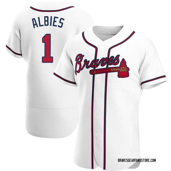 Ozzie Albies Men's Atlanta Braves Home Jersey - White Authentic