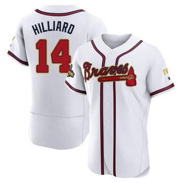 Sam Hilliard Men's Atlanta Braves White 2022 Program Jersey - Gold