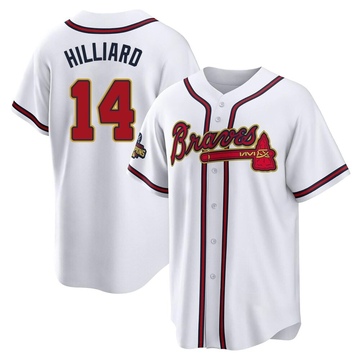 Sam Hilliard Men's Atlanta Braves White 2022 Program Jersey - Gold