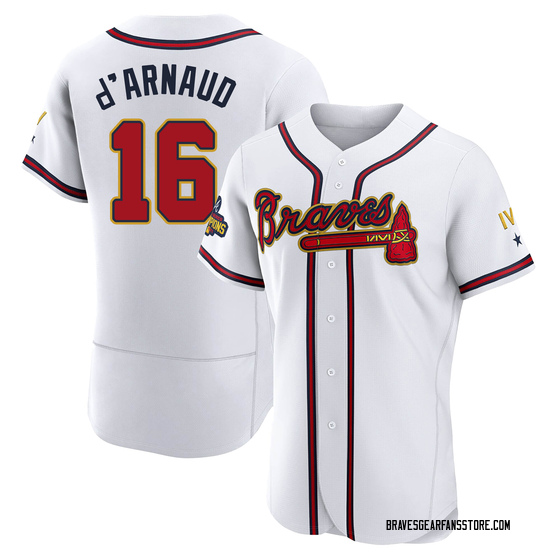 Travis d'Arnaud Men's Atlanta Braves White 2022 Program Jersey - Gold  Authentic