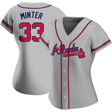 A.J. Minter #33 Atlanta Braves 2023 Season White AOP Baseball Shirt Fanmade