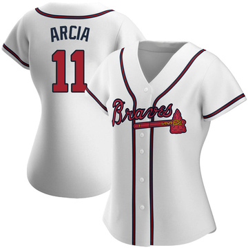 Mens MLB Team Apparel Atlanta Braves ORLANDO ARCIA Baseball Shirt NAVY –