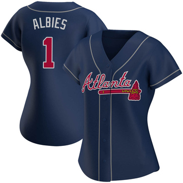 Ozzie Albies, Red - Atlanta Braves Parody - Baseball Jersey