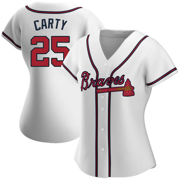 Rico Carty Atlanta Braves Women's Navy Backer Slim Fit Long Sleeve