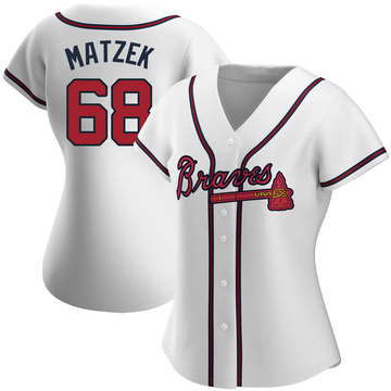 WOMENS Nike Atlanta Braves TYLER MATZEK Sewn Baseball Jersey WHITE –