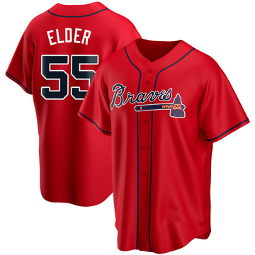 Bryce Elder Men's Atlanta Braves Jersey - Black/White Replica